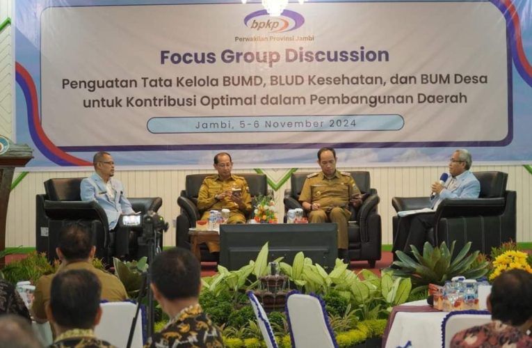 Pjs. Bupati Tanjabbar Jadi Pembicara dalam Focus Group Discussion Penguatan Tata Kelola BUMD, BLUD Kesehatan, dan BUM Desa di Provinsi Jambi