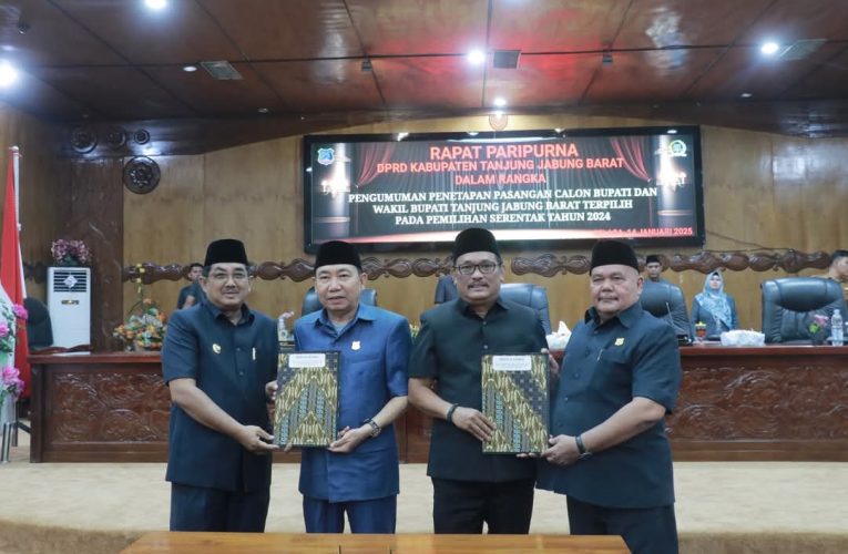DPRD Tanjab Barat Apresiasi Suksesnya Pilkada Serentak 2024, Umumkan Paslon Terpilih
